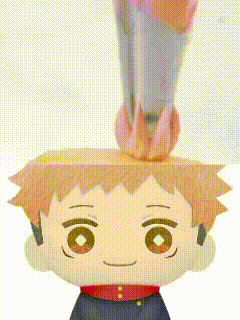 A Close Up Of A Paper Doll With A Rocket On His Head . GIF