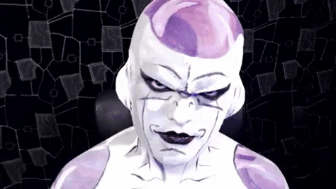 A Close Up Of A Person Dressed As A Cartoon Character With A Purple Head . GIF