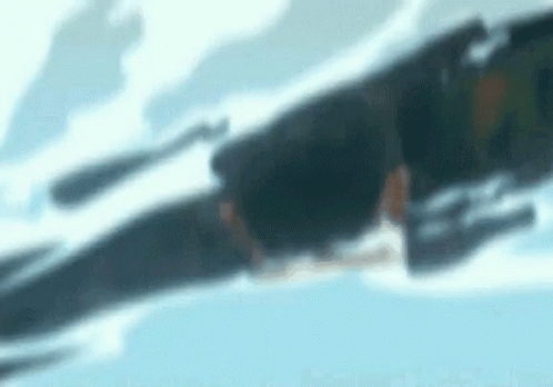 A Close Up Of A Person Flying Through The Air With A Blue Sky In The Background . GIF