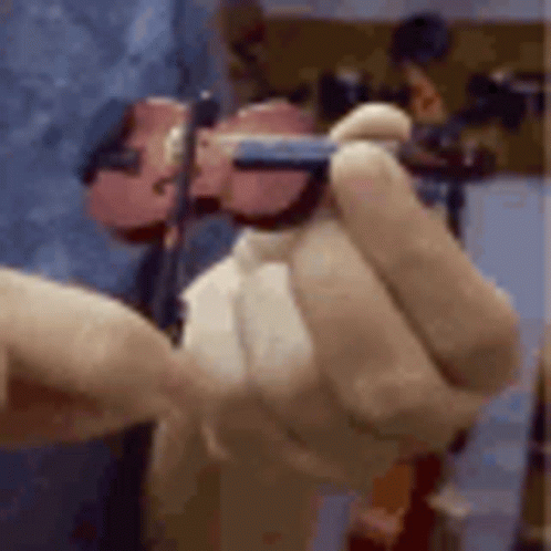 A Close Up Of A Person Holding A Violin In Their Hands . GIF