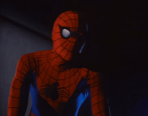 A Close Up Of A Person In A Spiderman Suit GIF