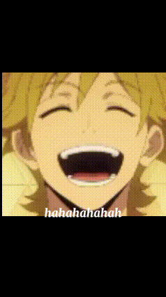 A Close Up Of A Person Laughing With The Words Hahahahaah Written Below GIF