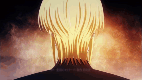 A Close Up Of A Person 'S Back With A Flame In The Background GIF