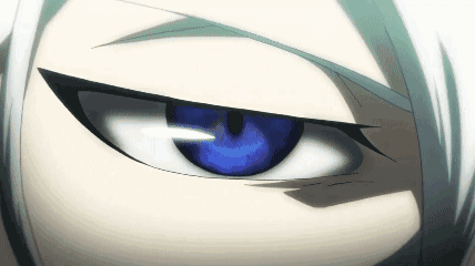 A Close Up Of A Person 'S Blue Eye With A White Background GIF