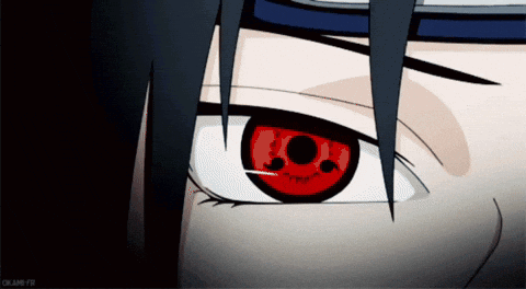 A Close Up Of A Person 'S Eye With A Black Background And A Watermark That Says Okami99 GIF