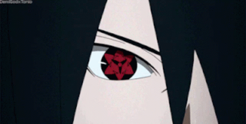 A Close Up Of A Person 'S Eye With A Red Star In The Middle GIF