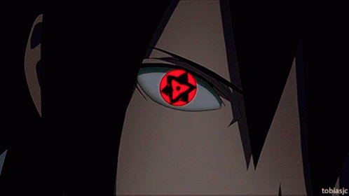 A Close Up Of A Person 'S Eye With A Red Star On It GIF