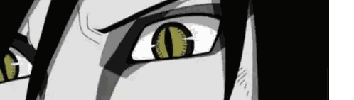 a close up of a person 's eyes with a black background and yellow eyes .