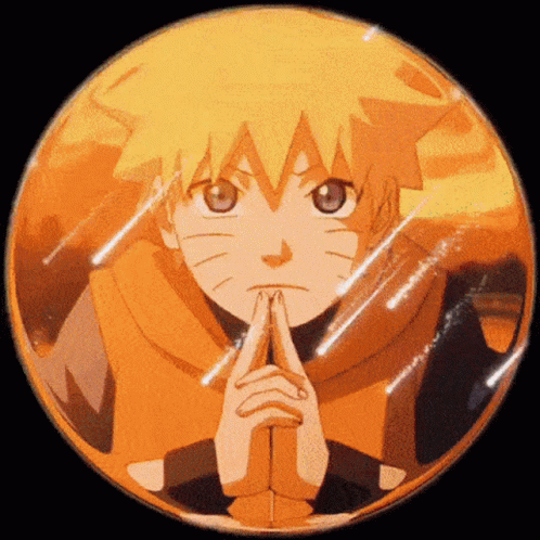 A Close Up Of A Person 'S Face In A Circle With Their Hands Together GIF
