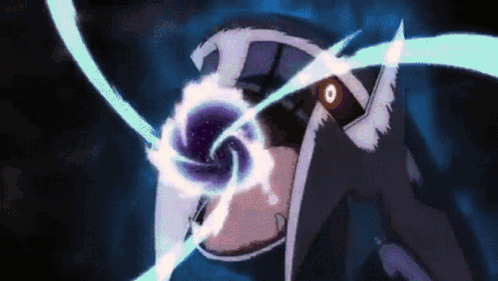 A Close Up Of A Person 'S Face With A Black Hole In The Middle Of It . GIF