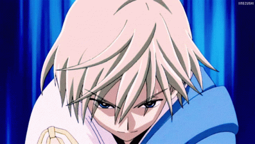 A Close Up Of A Person 'S Face With A Blue Curtain Behind Them That Says Himezushi GIF