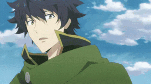 A Close Up Of A Person 'S Face With A Blue Sky Behind Them GIF