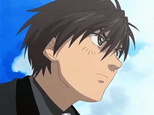 A Close Up Of A Person 'S Face With A Blue Sky Behind Them GIF