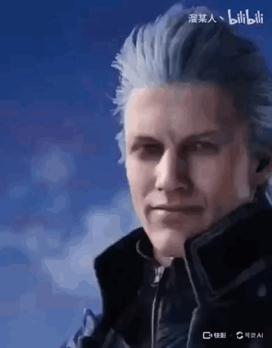 A Close Up Of A Person 'S Face With A Blue Sky In The Background GIF