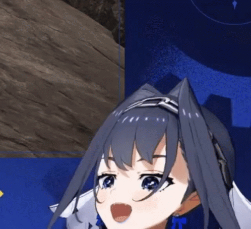 A Close Up Of A Person 'S Face With A Cat Ear And A Chain Around Her Head . GIF