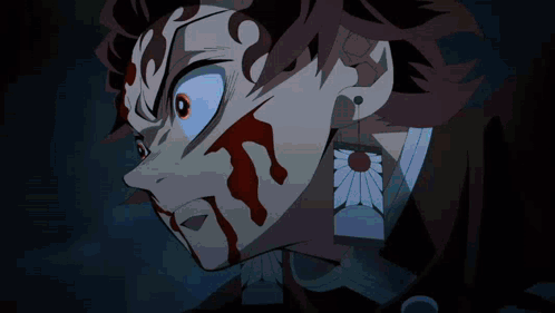 A Close Up Of A Person 'S Face With A Fire Coming Out Of Their Mouth . GIF