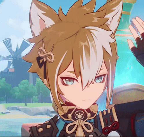 A Close Up Of A Person 'S Face With A Fox Ear GIF