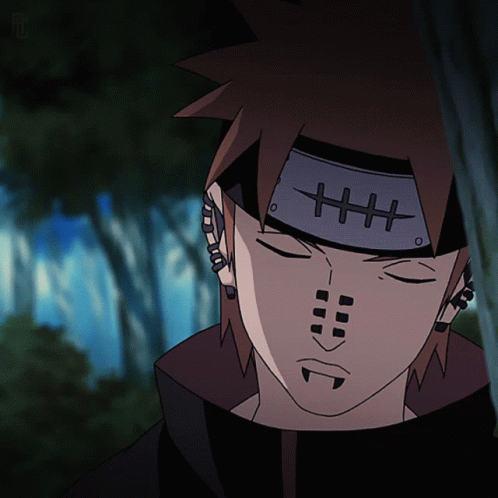 A Close Up Of A Person 'S Face With A Headband That Says ' X-Stitch ' On It GIF