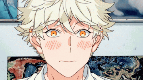 A Close Up Of A Person 'S Face With A Painting In The Background GIF