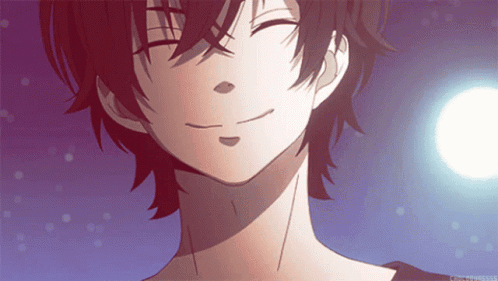 Close Up Of Person's Face With Purple Sky Background GIF