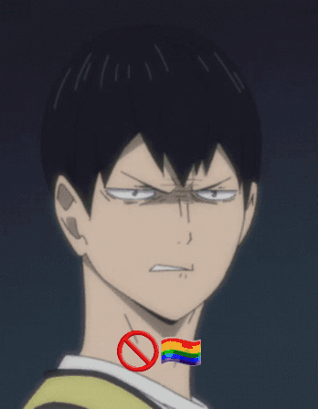 A Close Up Of A Person 'S Face With A Rainbow Flag On His Neck GIF