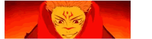 a close up of a person 's face with a red background and a yellow face .