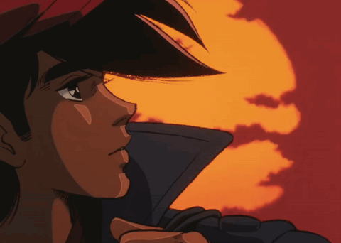 Close Up Of Person's Face With Red Background GIF