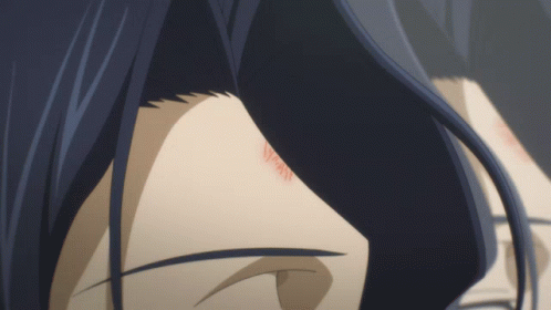 A Close Up Of A Person 'S Face With A Red Spot On The Forehead GIF