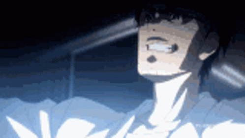 A Close Up Of A Person 'S Face With A Shadow On It . GIF