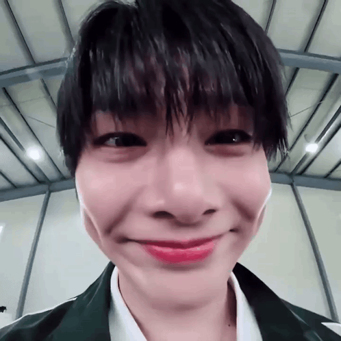 A Close Up Of A Person 'S Face With A Smile On It GIF