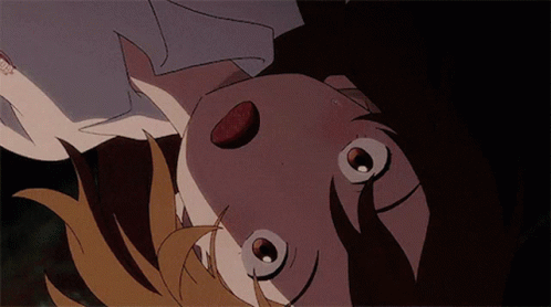 A Close Up Of A Person 'S Face With A Sticker That Says ' A ' On It GIF