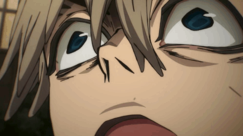 A Close Up Of A Person 'S Face With A Surprised Expression GIF