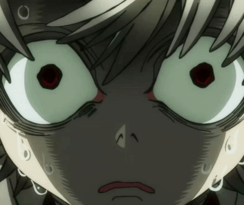 A Close Up Of A Person 'S Face With A Surprised Look On His Face GIF