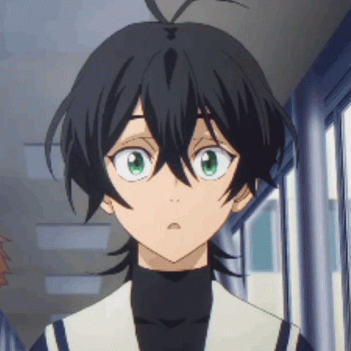 A Close Up Of A Person 'S Face With A Surprised Look On Their Face GIF