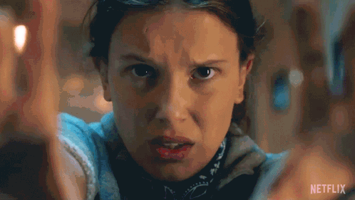 A Close Up Of A Person 'S Face With A Very Angry Expression . GIF