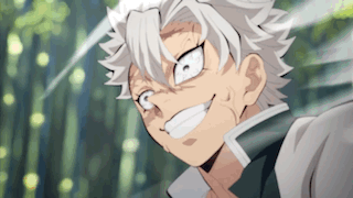 A Close Up Of A Person 'S Face With A White Haired Anime Character Making A Funny Face . GIF