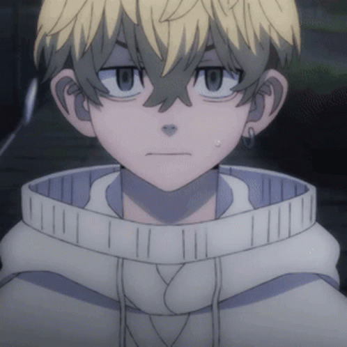 A Close Up Of A Person 'S Face With A White Hoodie On GIF