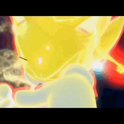 A Close Up Of A Person 'S Face With A Yellow Light Coming Out Of It 'S Mouth . GIF