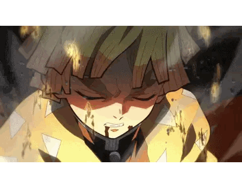 a close up of a person 's face with blood coming out of it
