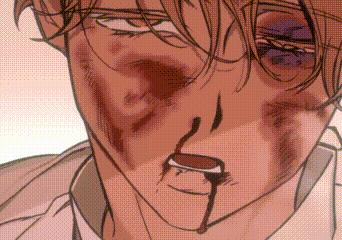 A Close Up Of A Person 'S Face With Blood Coming Out Of It . GIF
