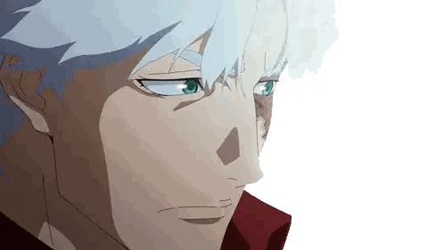a close up of a person 's face with blue eyes