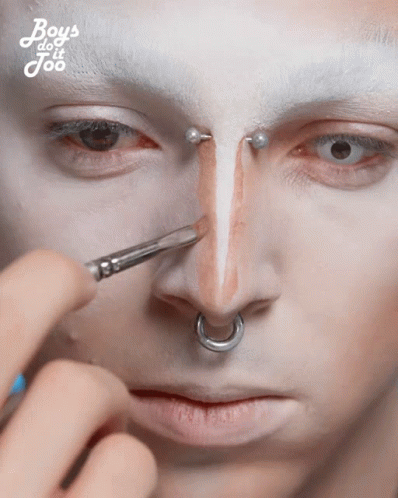 A Close Up Of A Person 'S Face With Boys Do It Joo Written In The Corner GIF