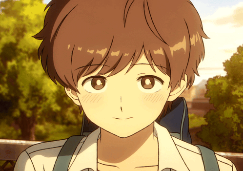 A Close Up Of A Person 'S Face With Brown Hair GIF