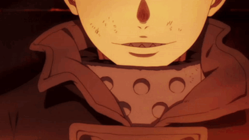A Close Up Of A Person 'S Face With Circles On The Neck GIF