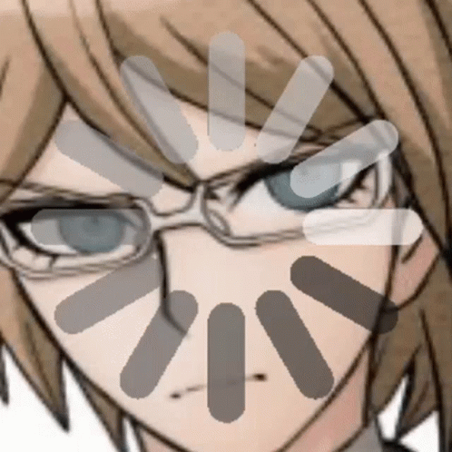 A Close Up Of A Person 'S Face With Glasses And A Loading Screen . GIF