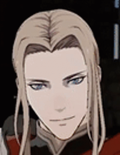 A Close Up Of A Person 'S Face With Long Blonde Hair And Blue Eyes . GIF