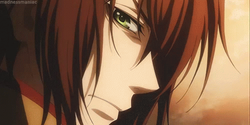 A Close Up Of A Person 'S Face With Long Red Hair . GIF