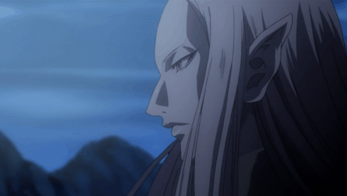 A Close Up Of A Person 'S Face With Long White Hair GIF