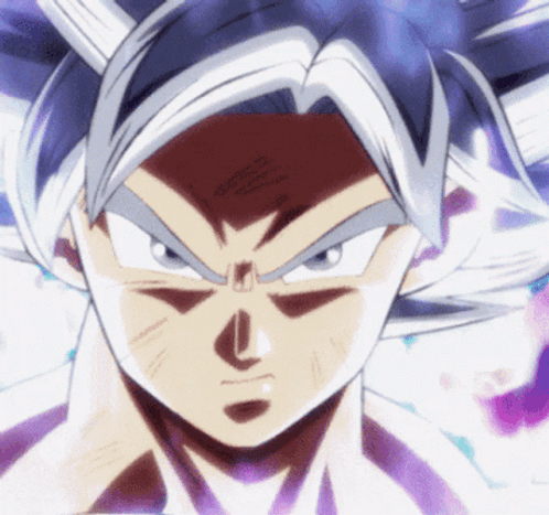 A Close Up Of A Person 'S Face With Purple Hair GIF