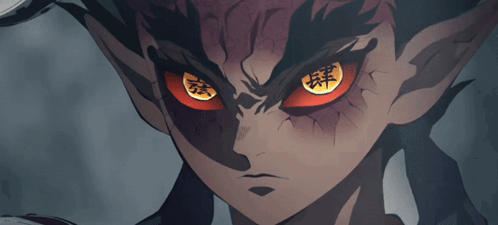 A Close Up Of A Person 'S Face With Red Eyes GIF